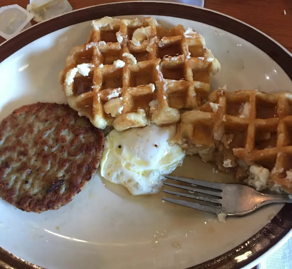 Waffles with Sausage & Egg
